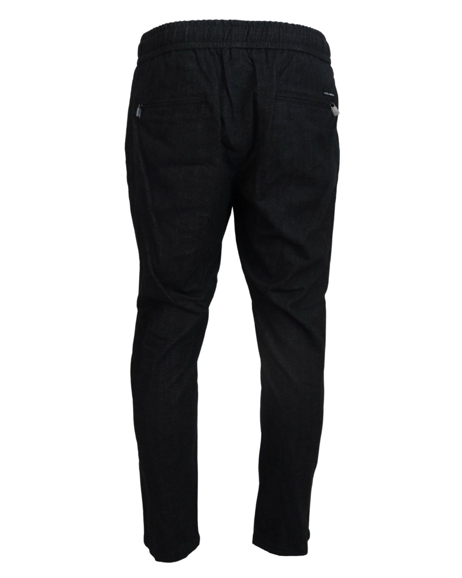 Dolce &amp; Gabbana Jeans - Denim Tapered Pants with Logo Details 46 IT Men