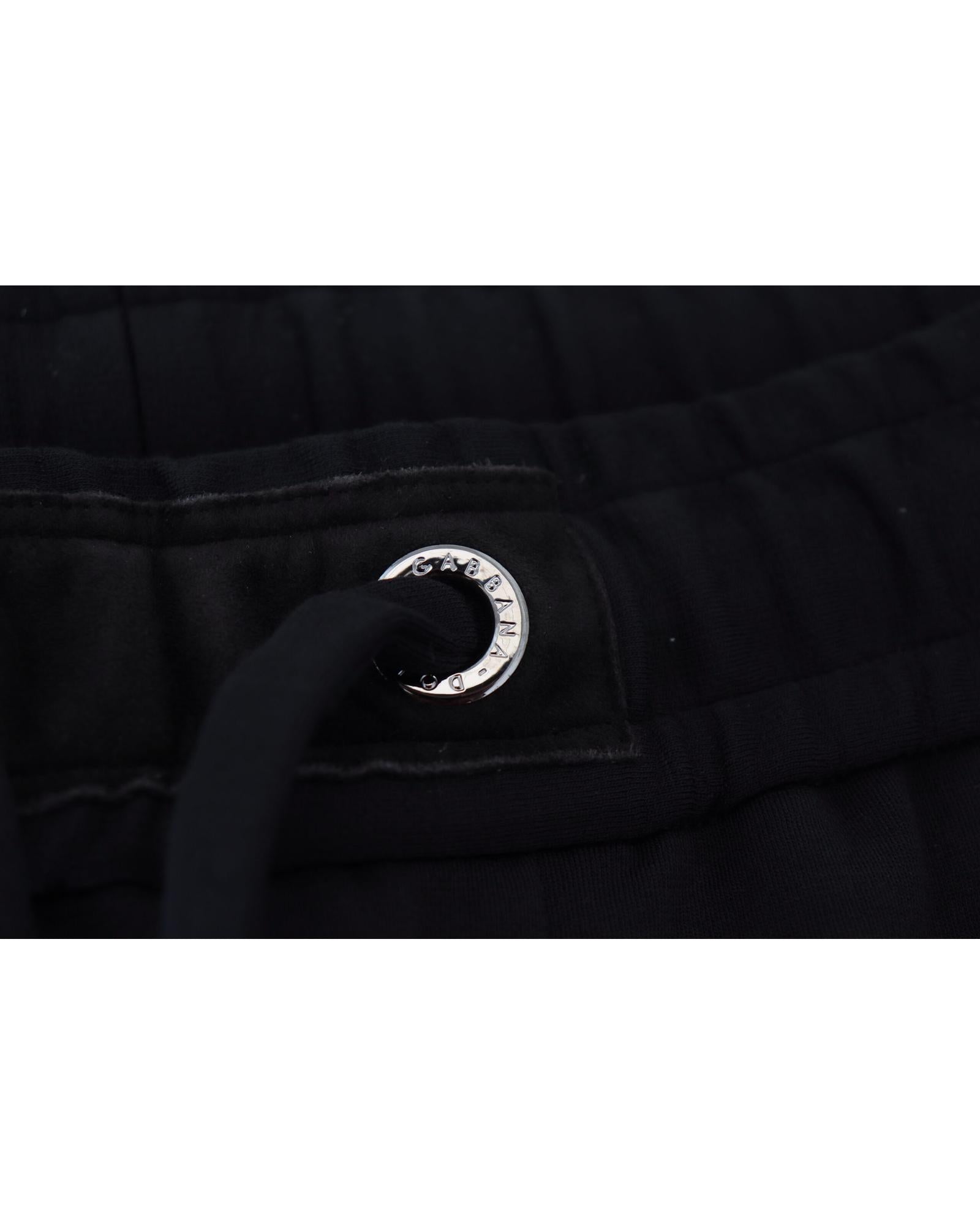 Black Track Casual Sweatpants with Logo Details by Dolce &amp; Gabbana 50 IT Men