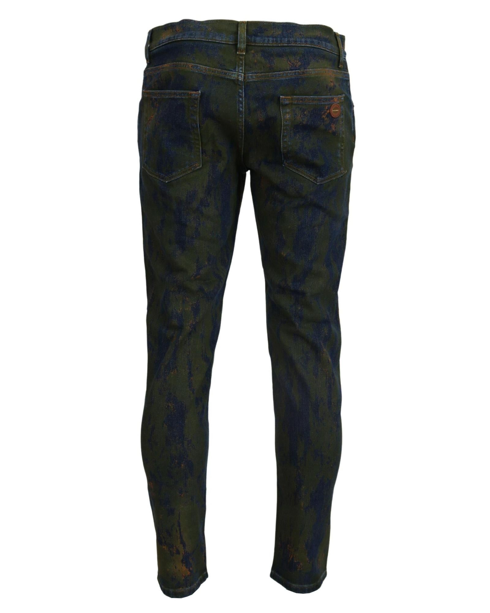 New Dolce &amp; Gabbana Skinny Denim Pants with Logo Details 44 IT Men