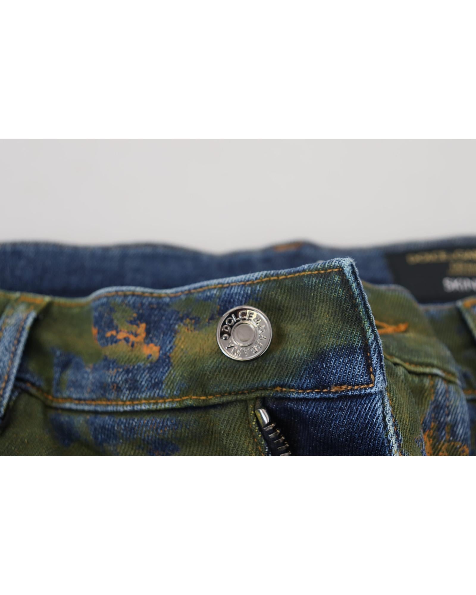 New Dolce &amp; Gabbana Skinny Denim Pants with Logo Details 46 IT Men