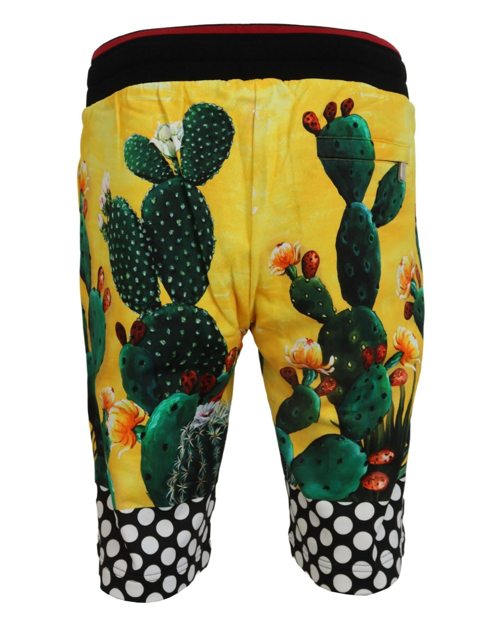 Authentic Dolce &amp; Gabbana Multicolor Cactus Print Sweat Shorts 50 IT Men
