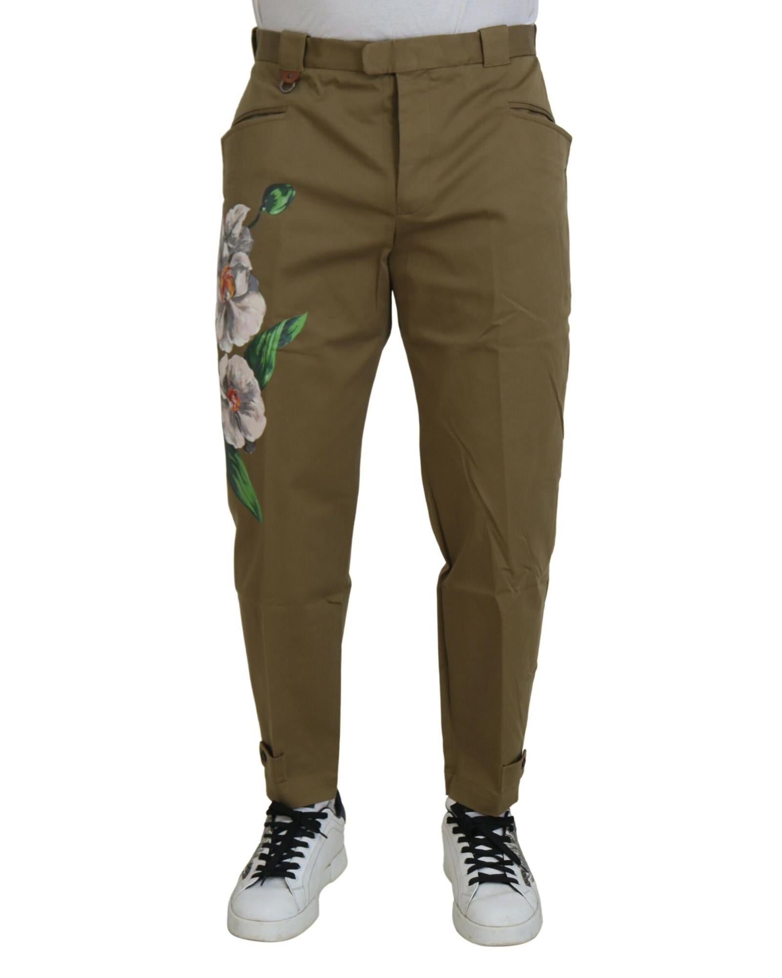 DOLCE &amp; GABBANA Floral Chino Pants 44 IT Men