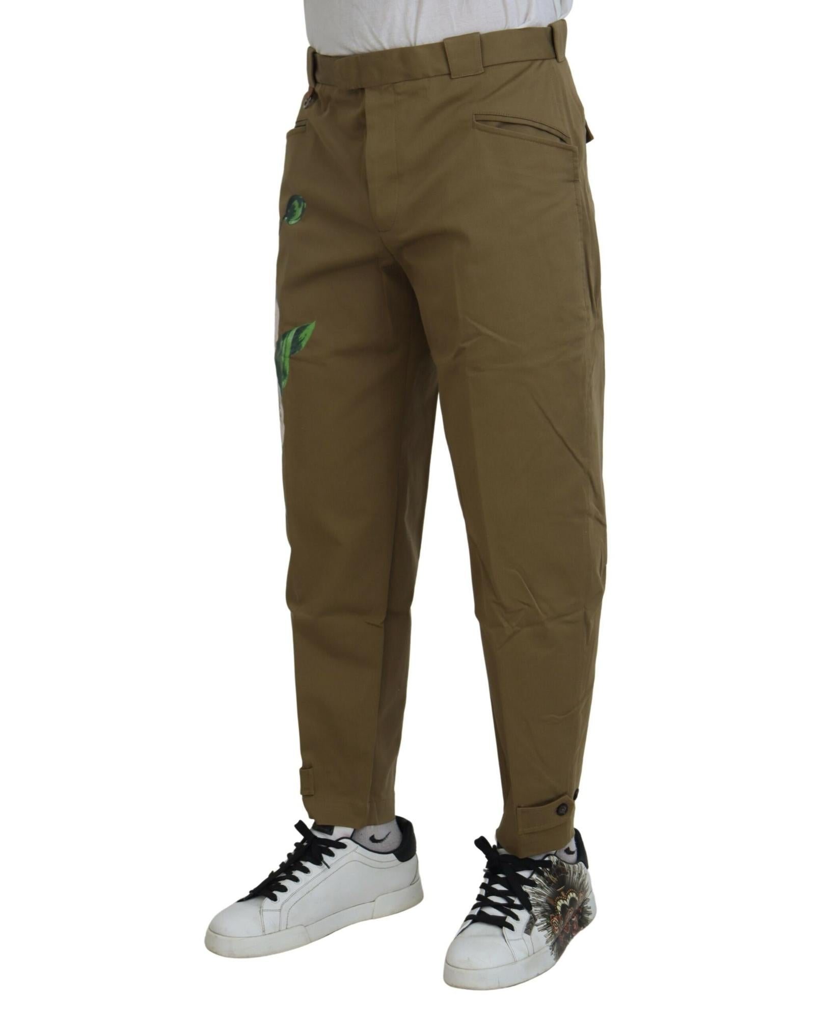 DOLCE &amp; GABBANA Floral Chino Pants 44 IT Men