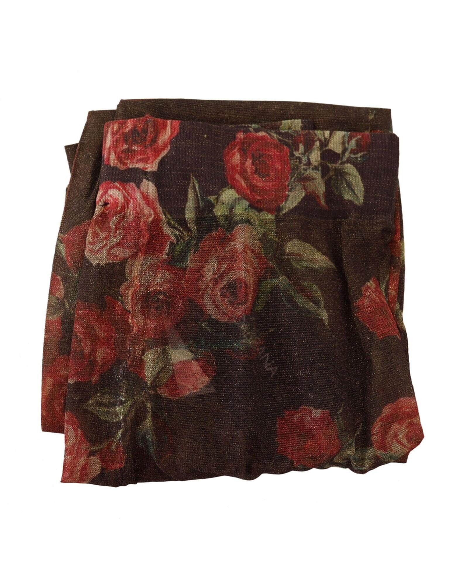 Authentic Dolce &amp; Gabbana Floral Print Nylon Micro Mesh Stockings M Women