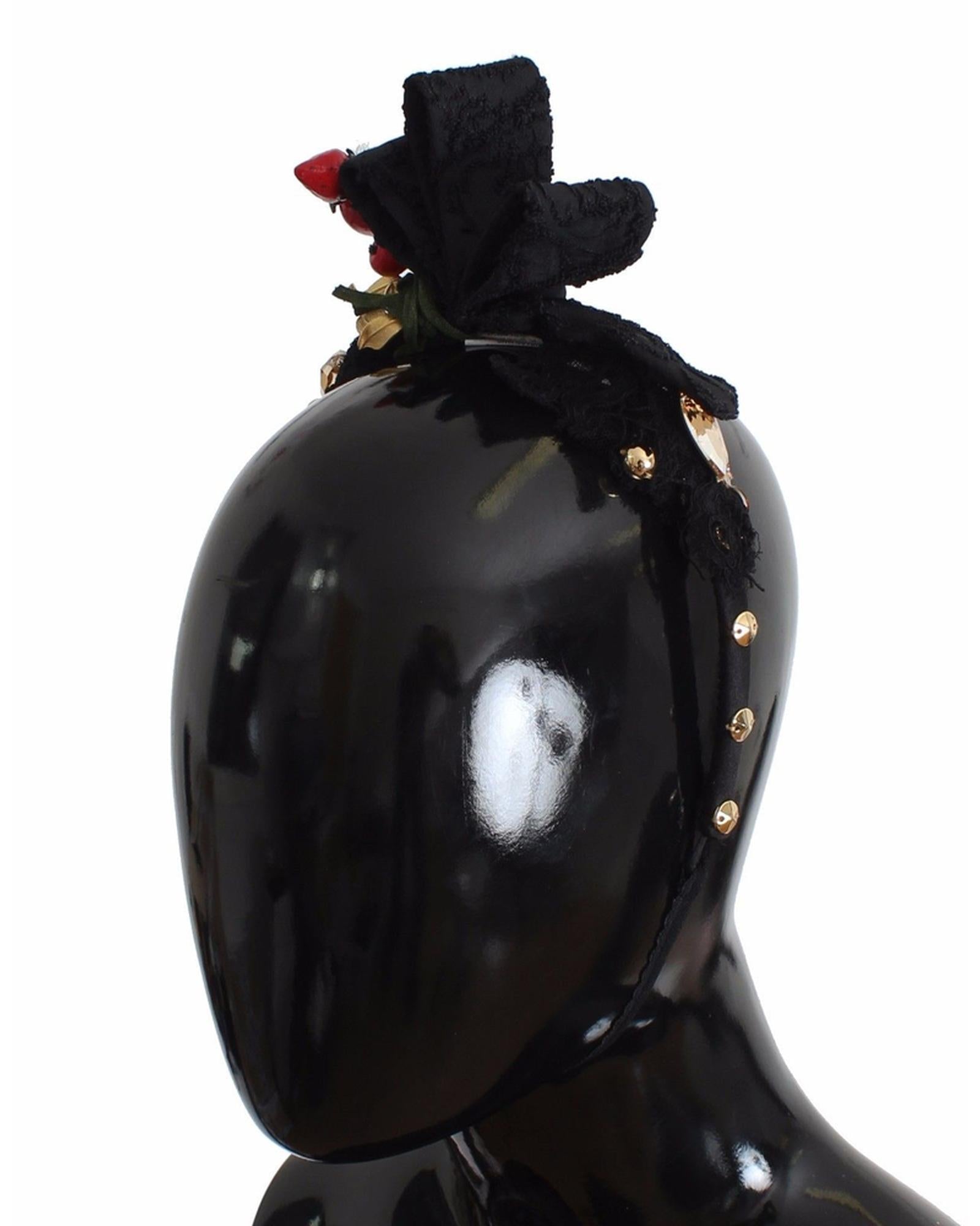 Authentic Dolce &amp; Gabbana Berry Fruit Crystal Embellished Diadem One Size Women