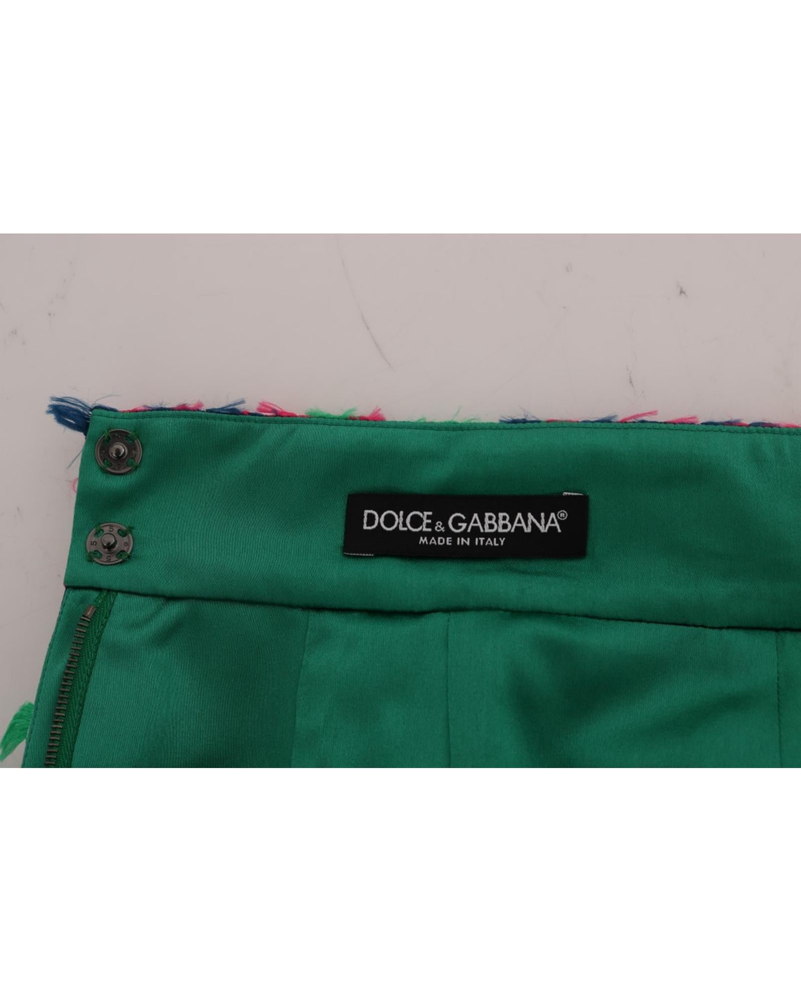 DOLCE &amp; GABBANA Jacquard High Waist Pencil Skirt 40 IT Women