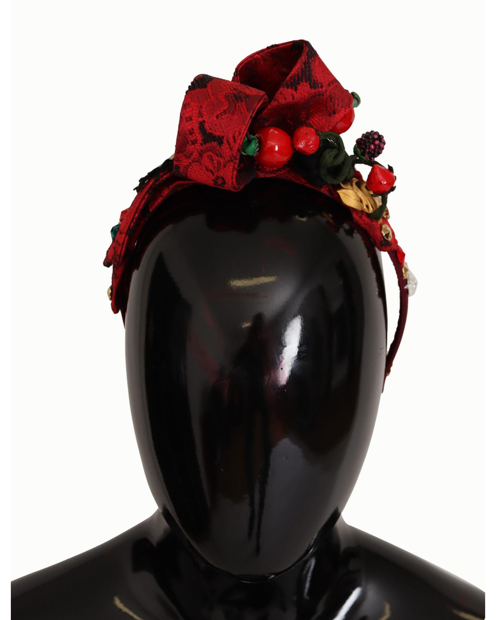 Dolce &amp; Gabbana Cherry Sicily Headband with Multicolor Embellishment One Size Women