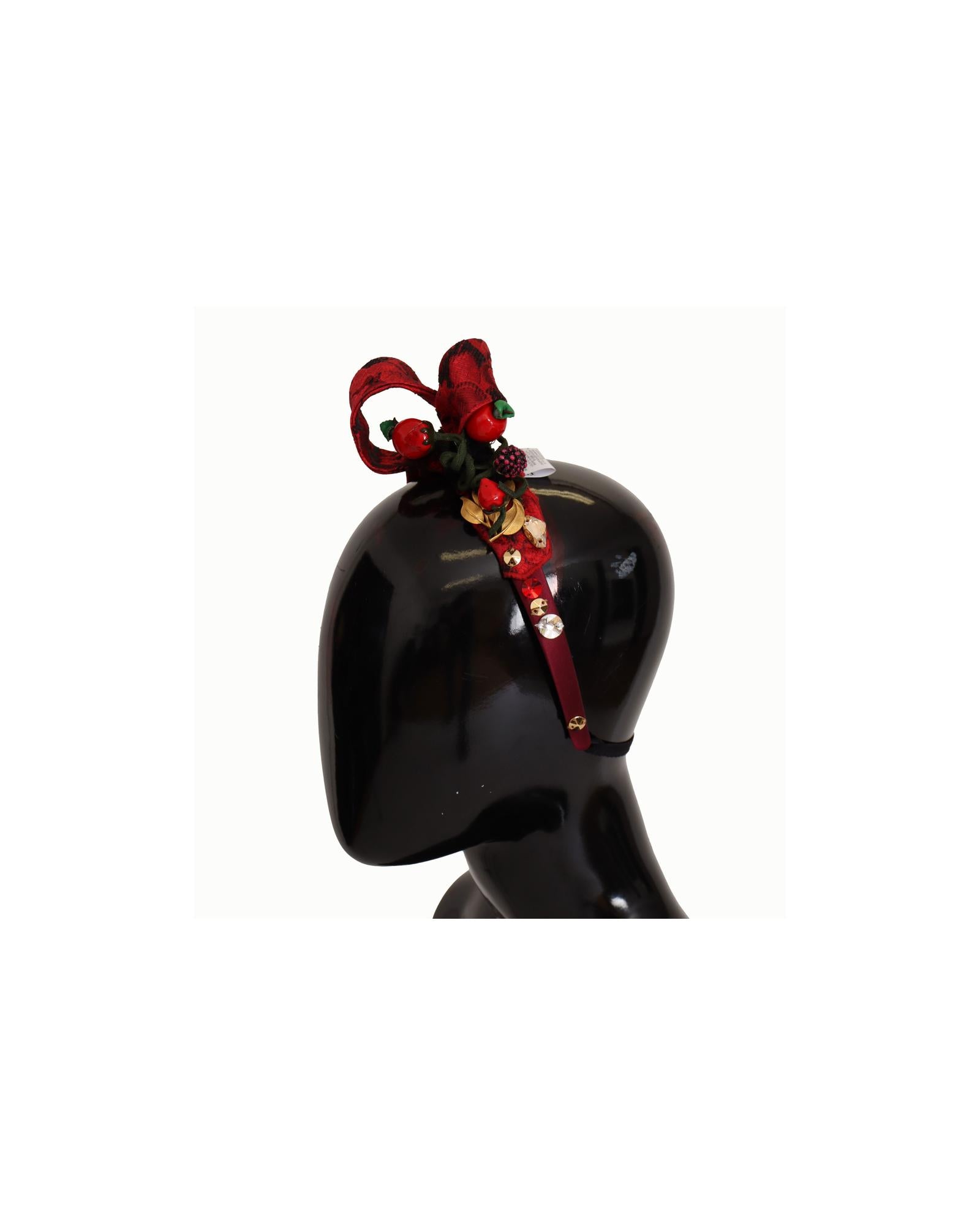 Dolce &amp; Gabbana Cherry Sicily Headband with Multicolor Embellishment One Size Women