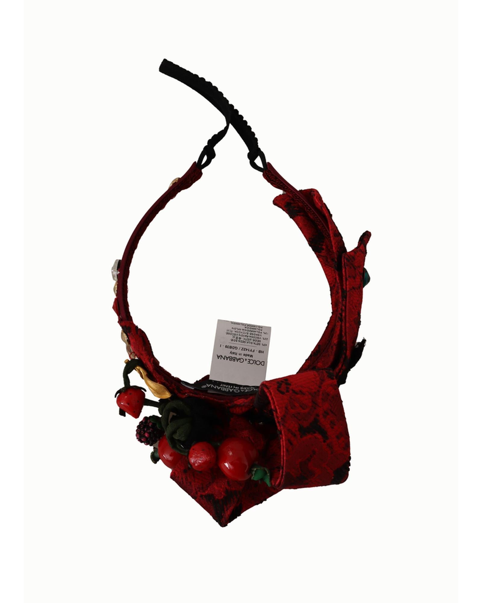 Dolce &amp; Gabbana Cherry Sicily Headband with Multicolor Embellishment One Size Women