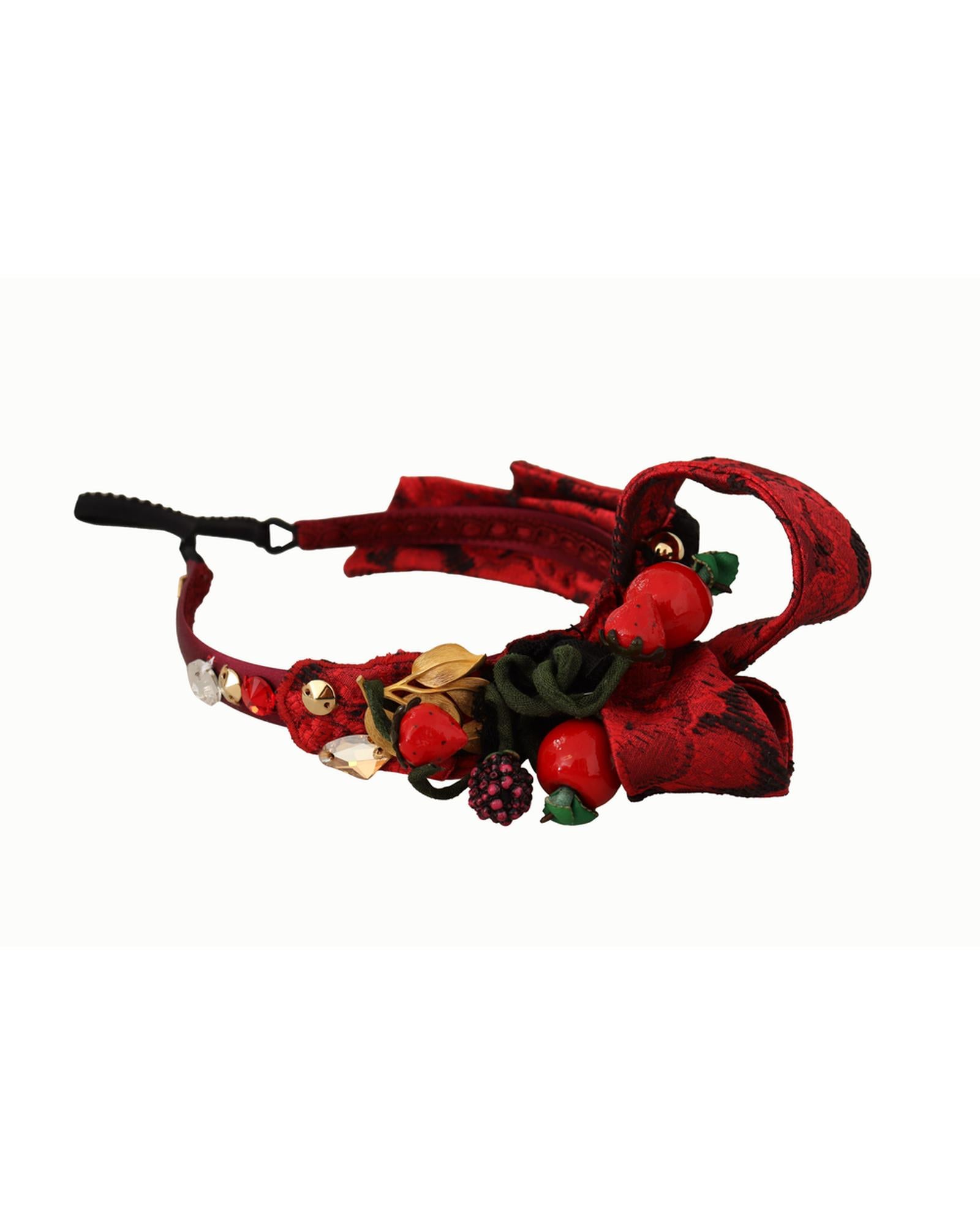 Dolce &amp; Gabbana Cherry Sicily Headband with Multicolor Embellishment One Size Women
