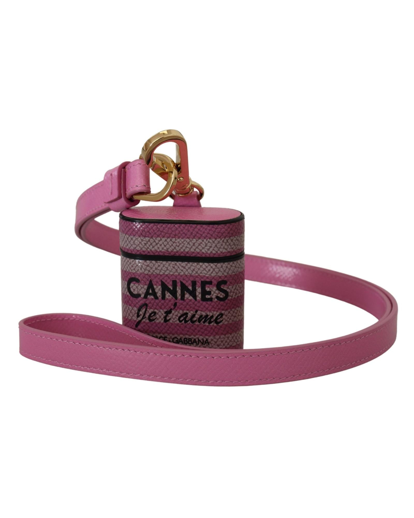 Gorgeous Dolce &amp; Gabbana Airpods Case with Logo Detail - Pink and Black One Size Women