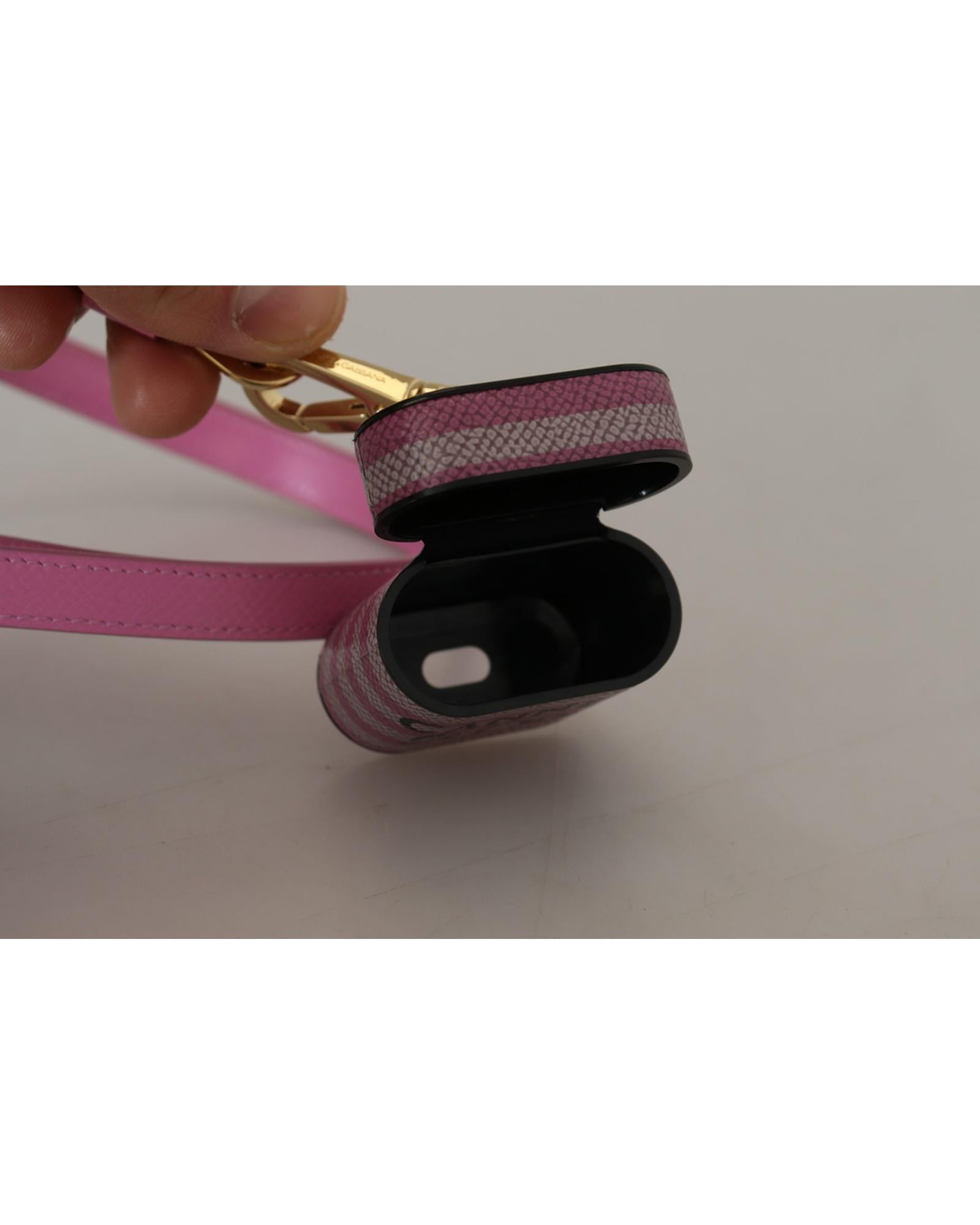 Gorgeous Dolce &amp; Gabbana Airpods Case with Logo Detail - Pink and Black One Size Women