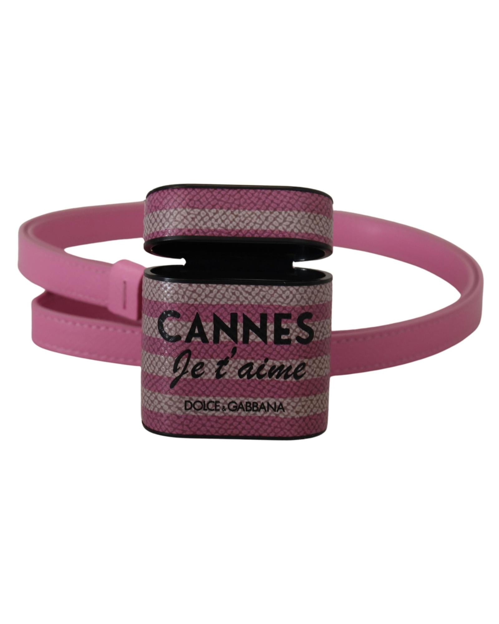 Gorgeous Dolce &amp; Gabbana Airpods Case with Logo Detail - Pink and Black One Size Women