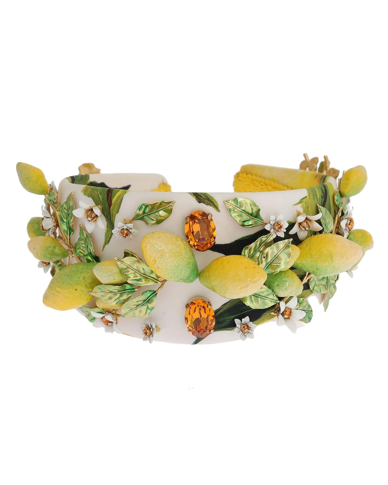 Dolce &amp; Gabbana Lemon Sicily Crystal Headband One Size Women