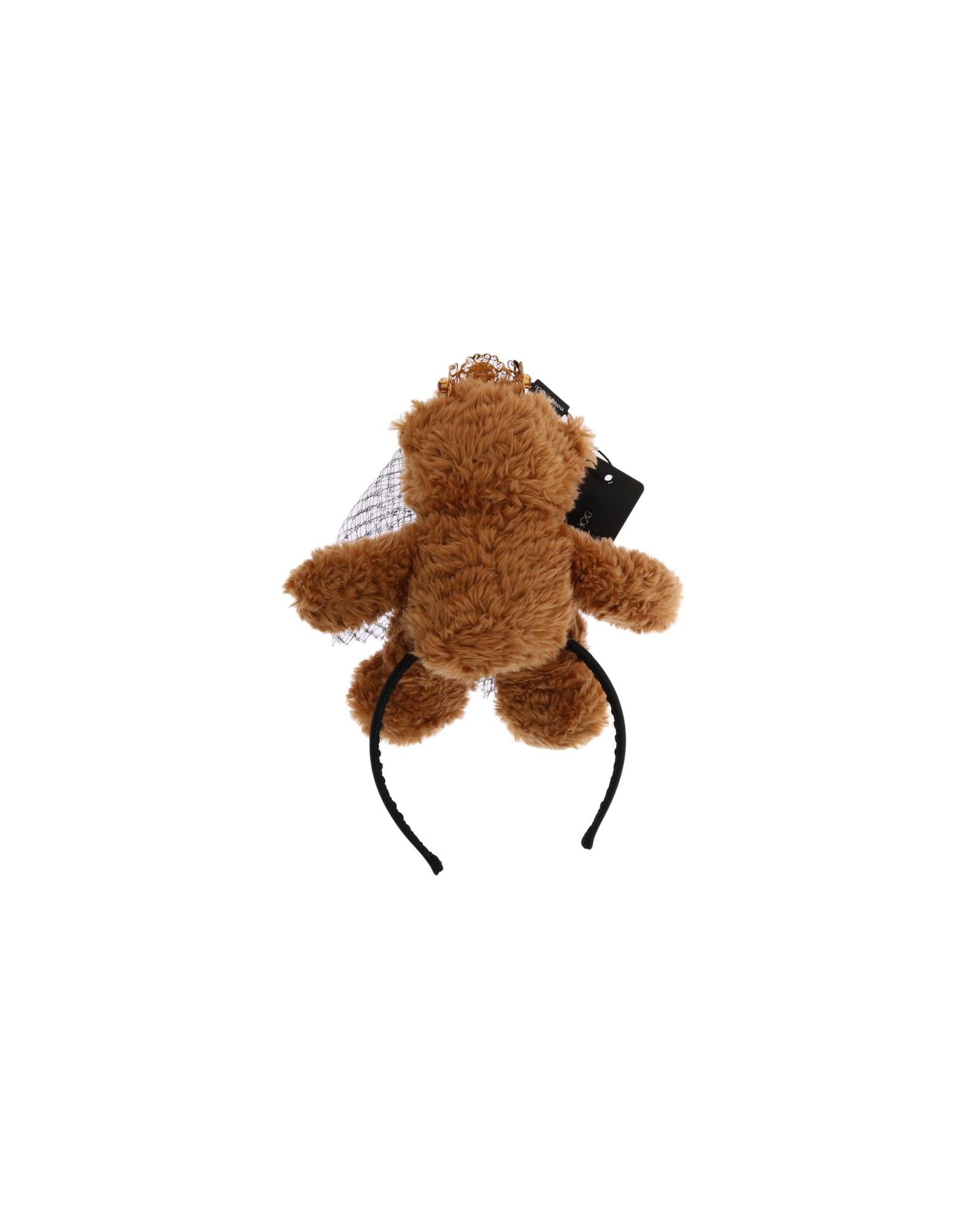 Dolce &amp; Gabbana Brown Teddy Bear Crystal Hair Band One Size Women