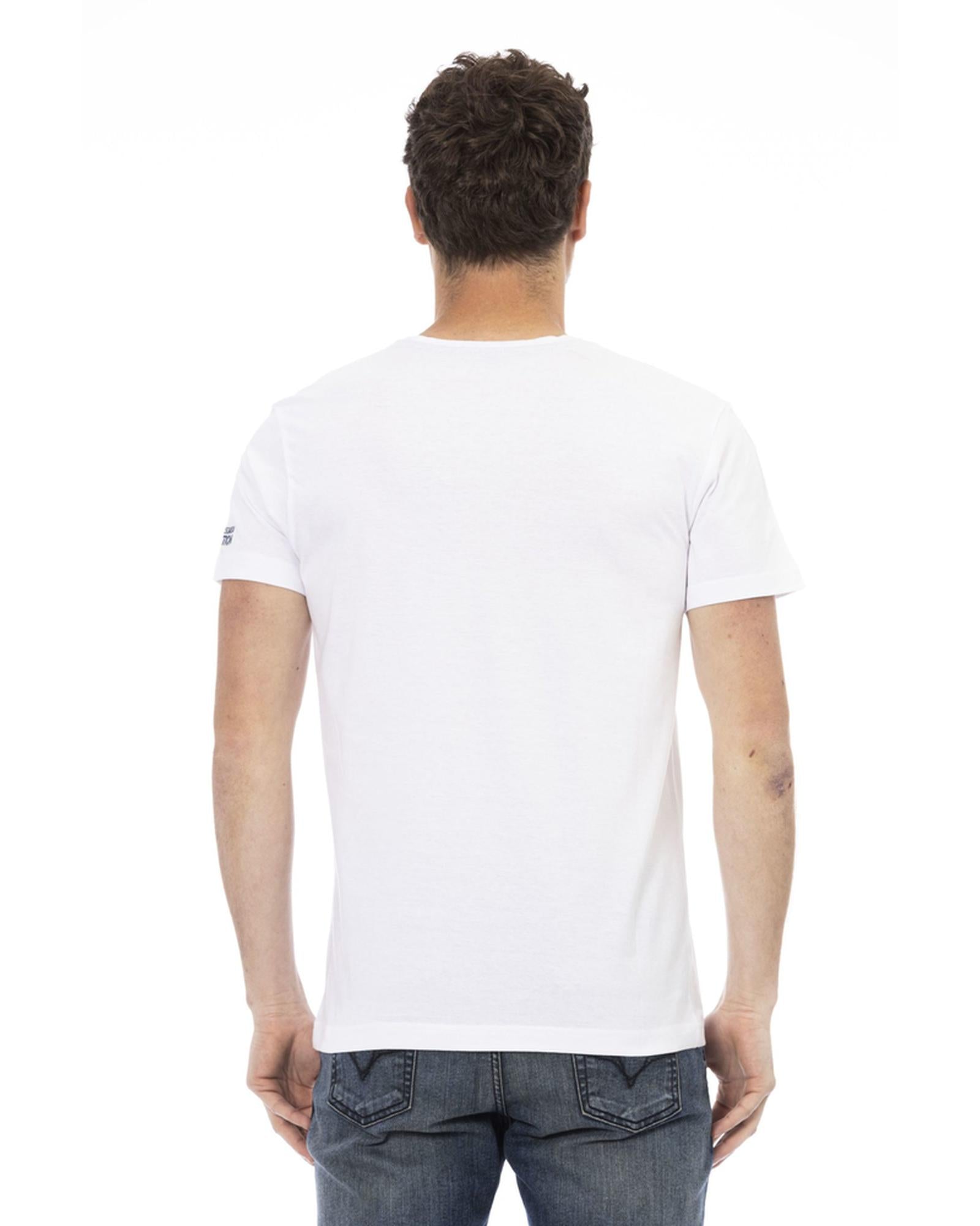 Round Neck Short Sleeve T-shirt with Front Print M Men