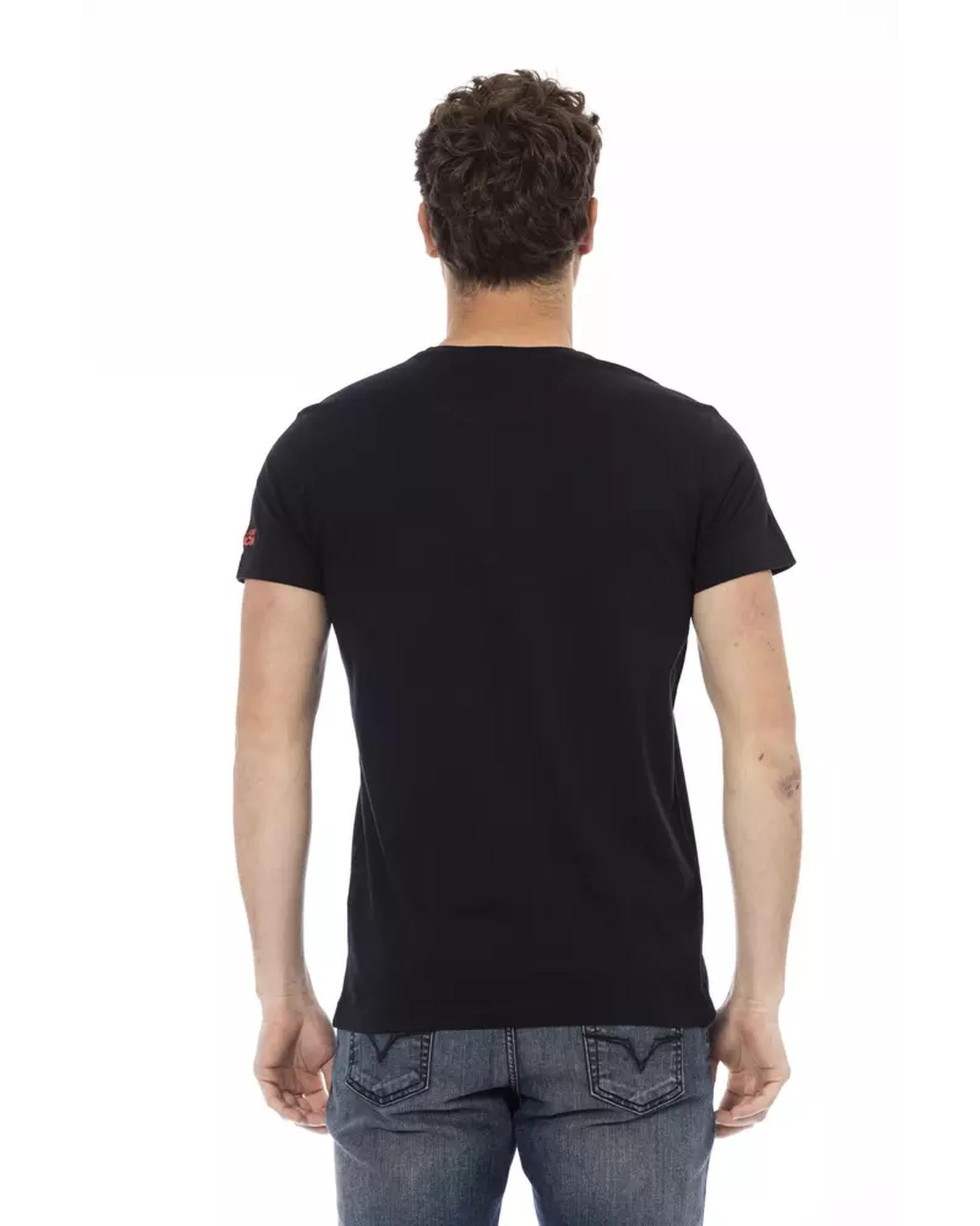 Front Print Short Sleeve T-shirt with Round Neck 2XL Men