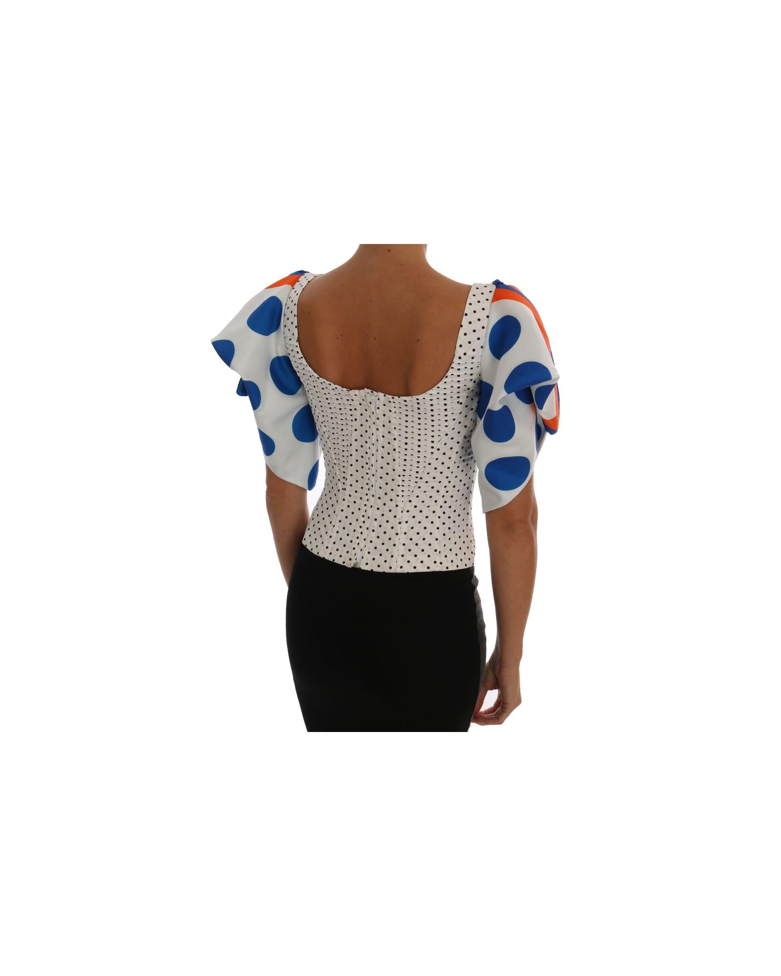 Dolce &amp; Gabbana Polka Dot Bustier Blouse 40 IT Women