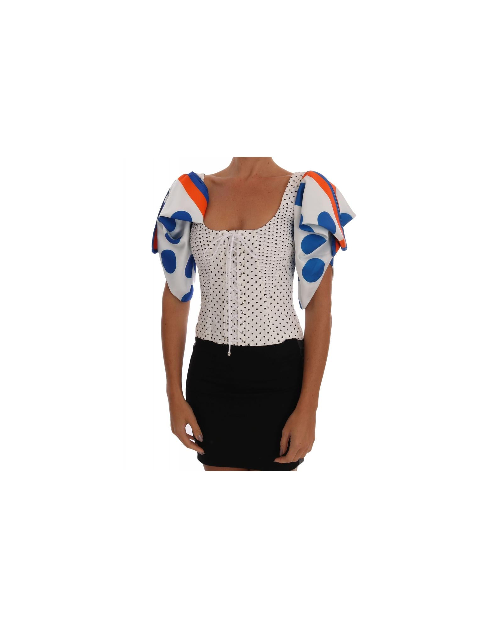 Dolce &amp; Gabbana Polka Dot Bustier Blouse 42 IT Women