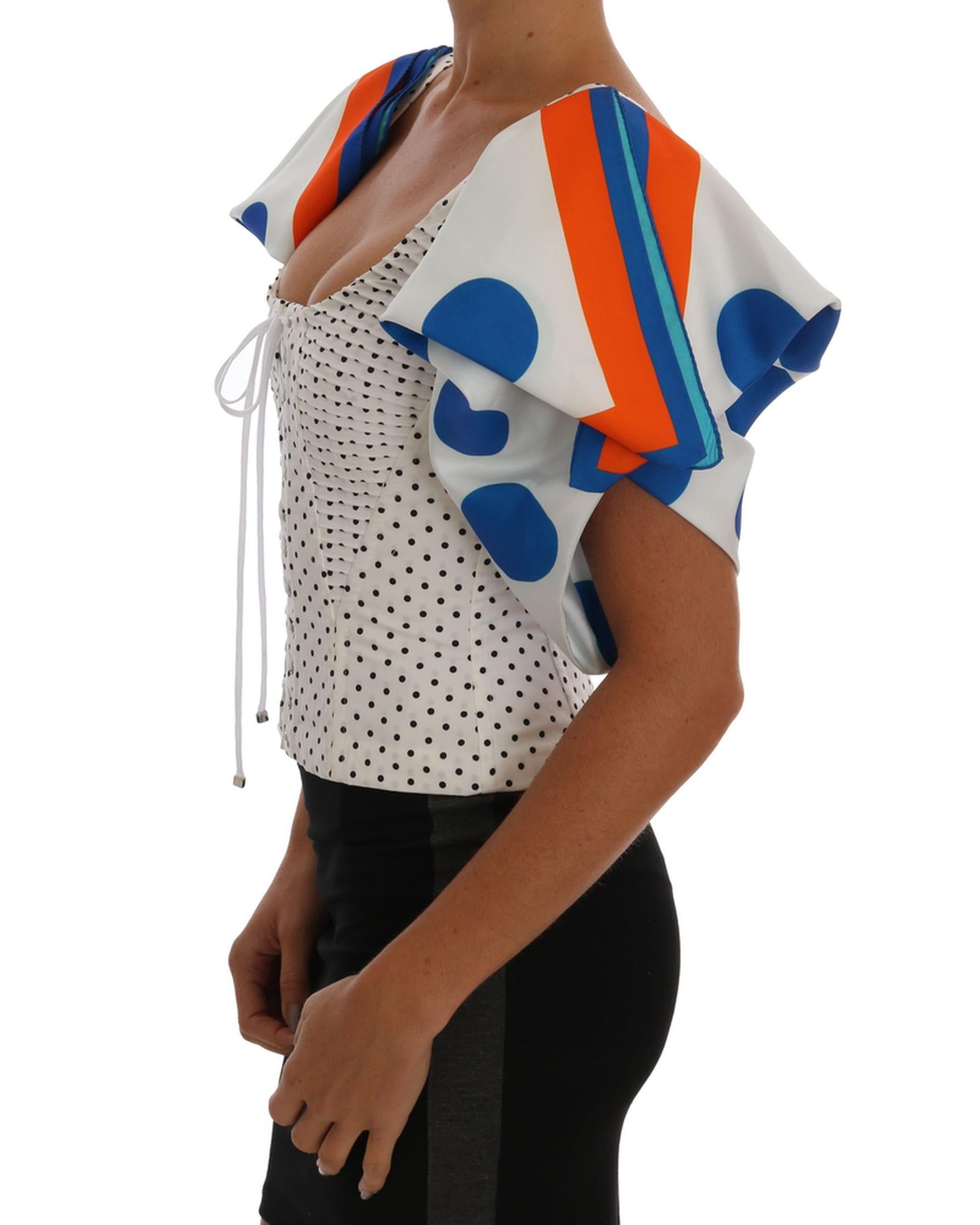 Dolce &amp; Gabbana Polka Dot Bustier Blouse 42 IT Women