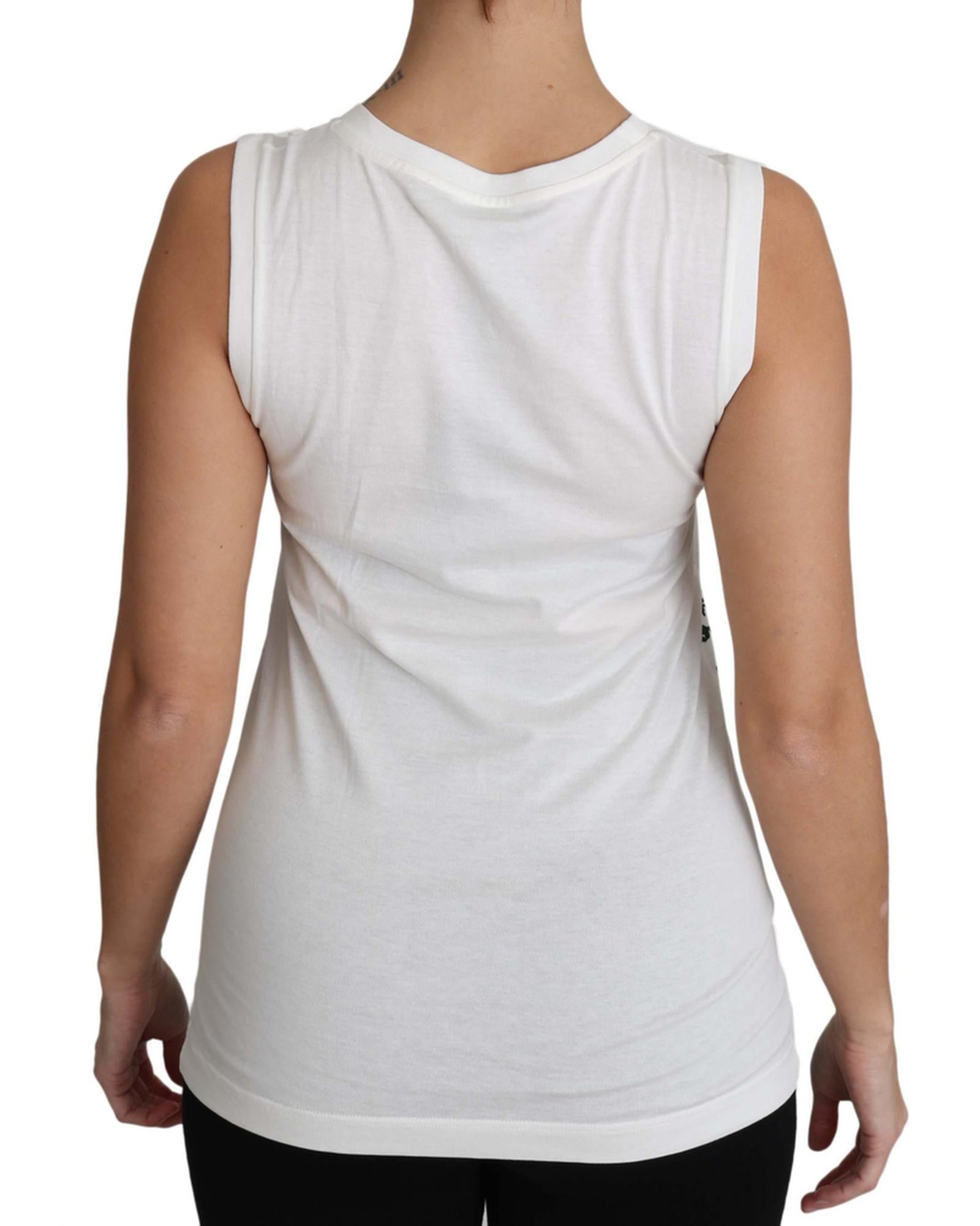 Stunning Dolce &amp; Gabbana Sleeveless Shirt in White Cotton 38 IT Women