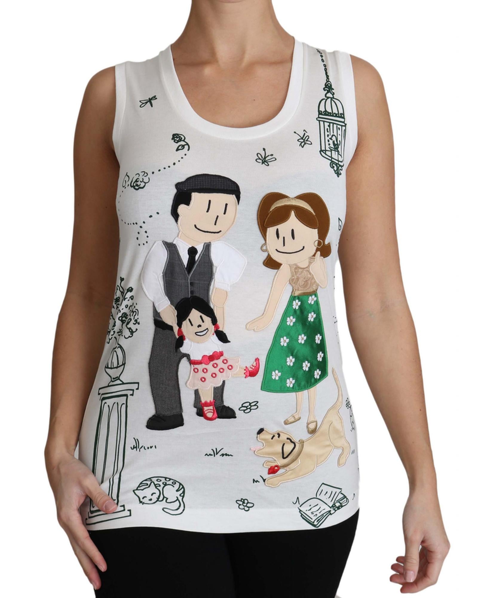 Stunning Dolce &amp; Gabbana Sleeveless Shirt in White Cotton 38 IT Women