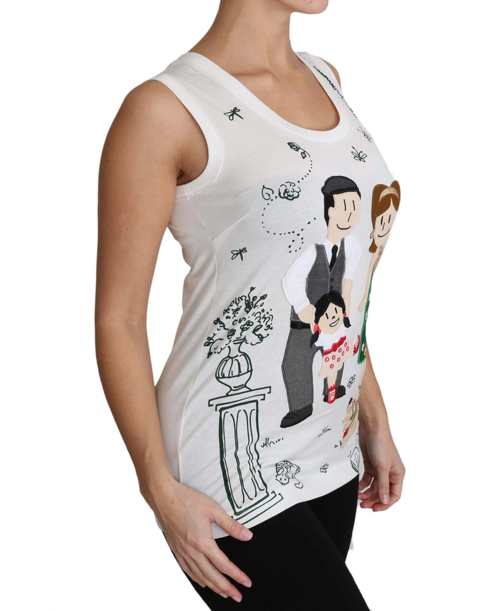 Stunning Dolce &amp; Gabbana Sleeveless Shirt in White Cotton 38 IT Women