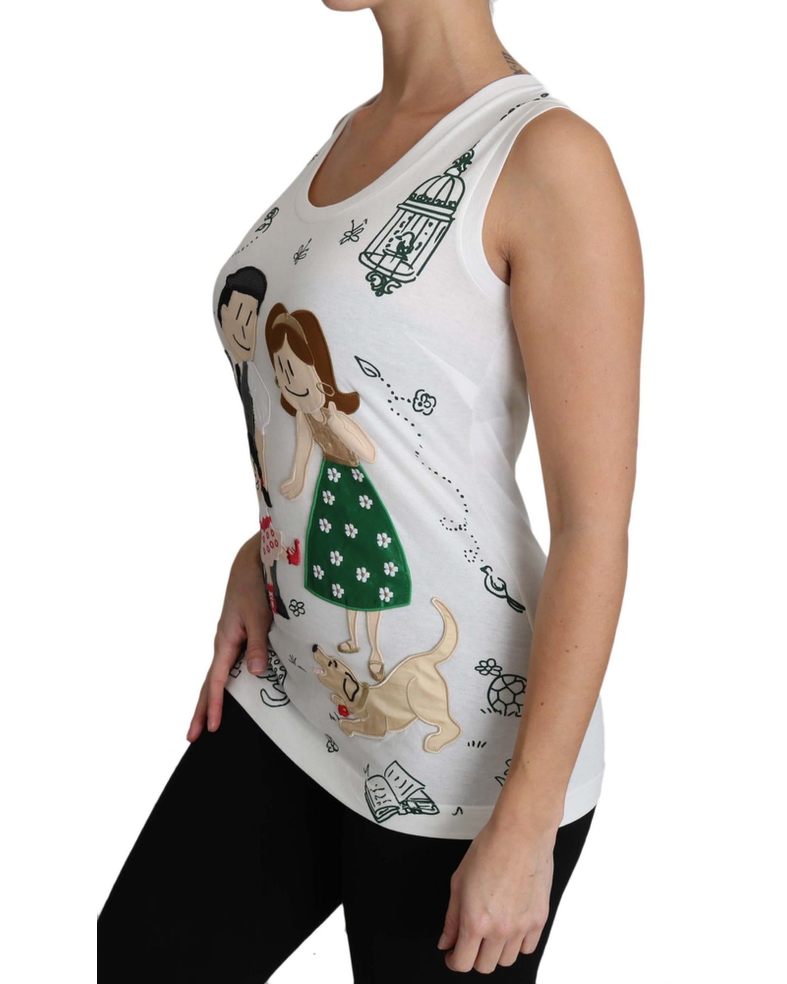 Stunning Dolce &amp; Gabbana Sleeveless Shirt in White Cotton 38 IT Women