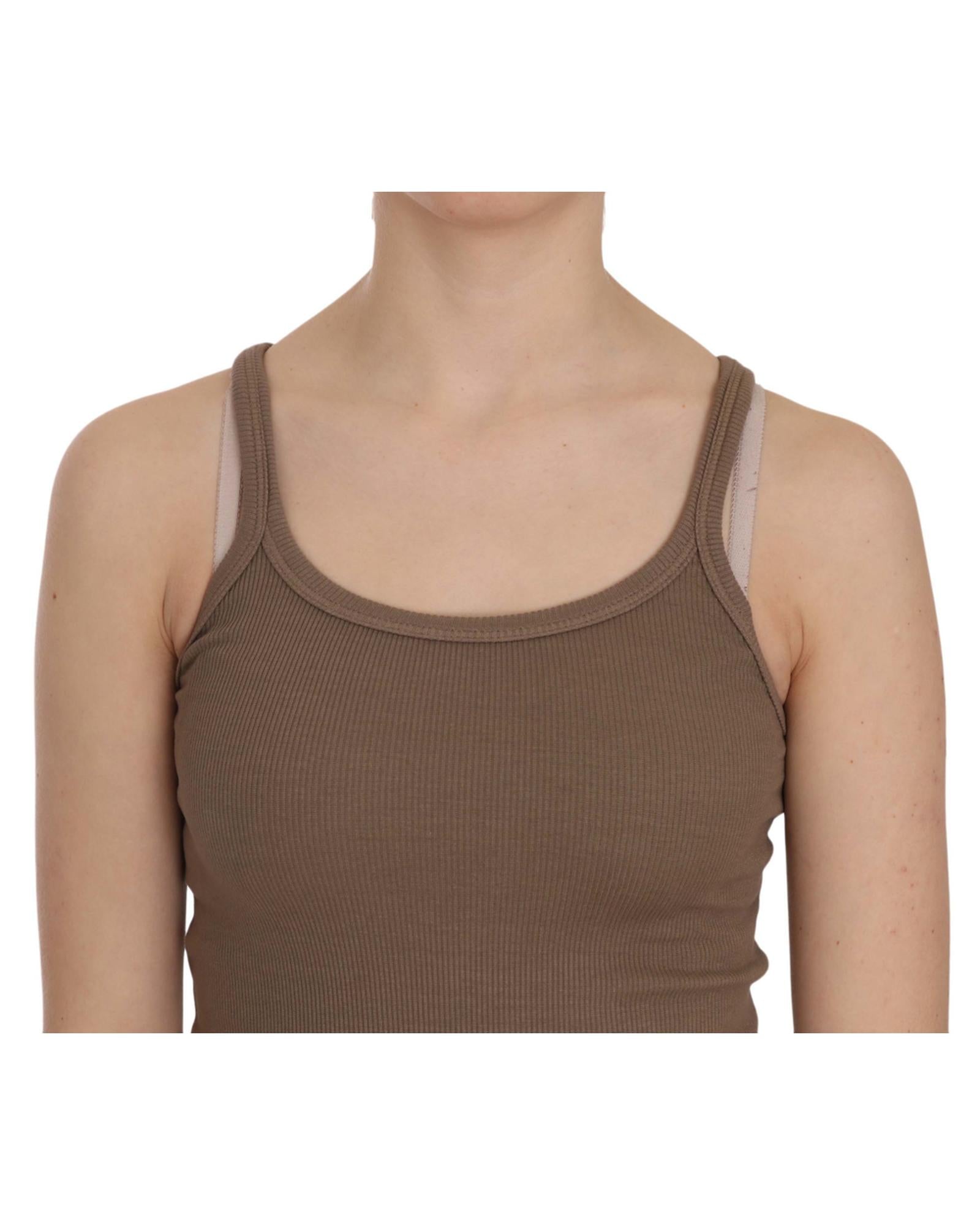 PINK MEMORIES Round Neck Sleeveless Spaghetti Strap Top Blouse 42 IT Women