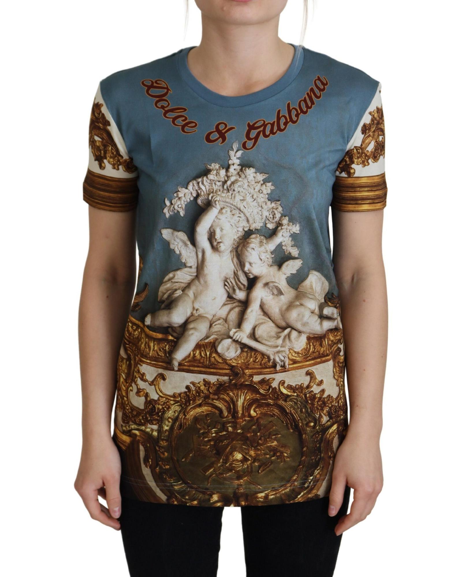 Stunning Dolce &amp; Gabbana DG Logo Angel Print Top 36 IT Women