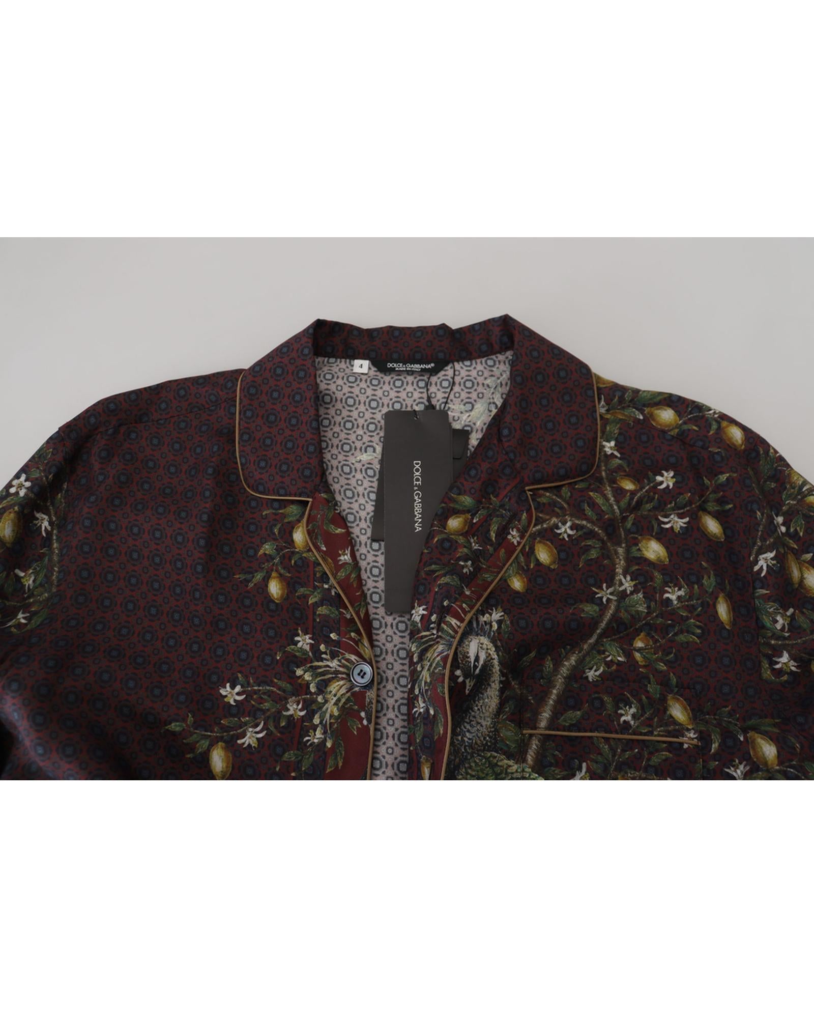 Stunning Dolce &amp; Gabbana Silk Shirt with Ostrich Print S Men