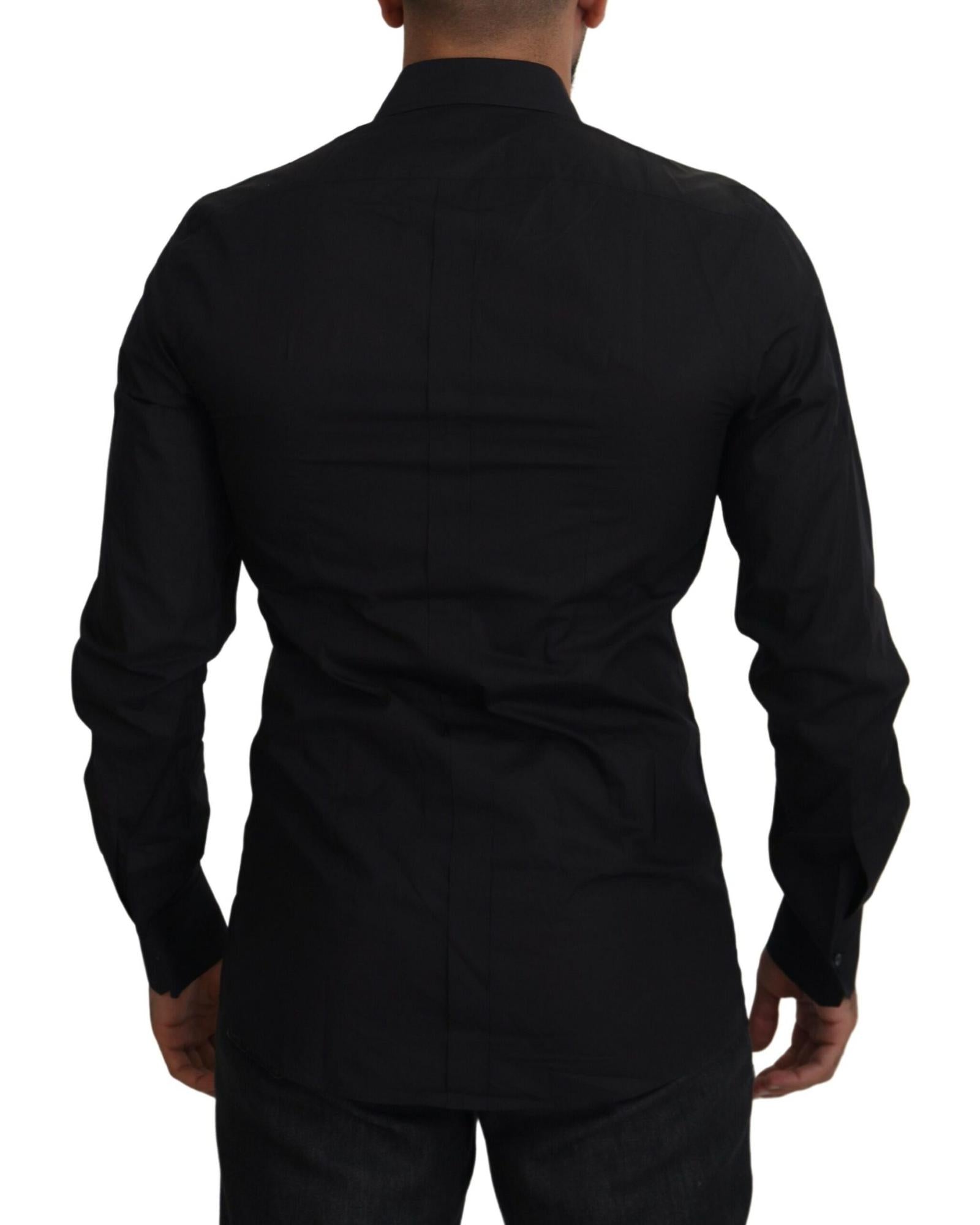 GOLD Long Sleeve Shirt with Floral Embroidery by Dolce &amp; Gabbana 39 IT Men