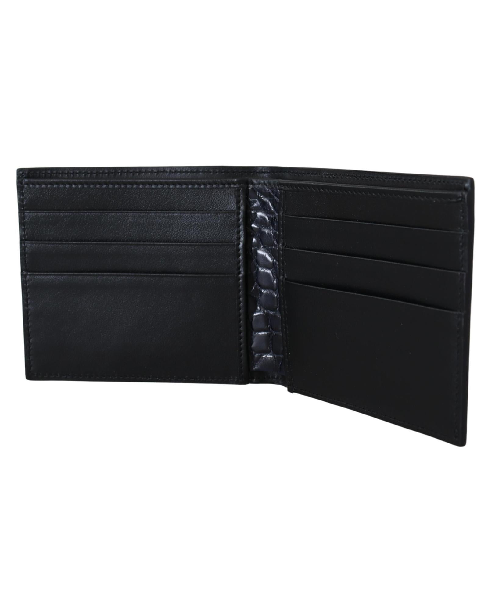 Dolce &amp; Gabbana Crocodile Leather Bifold Wallet One Size Men