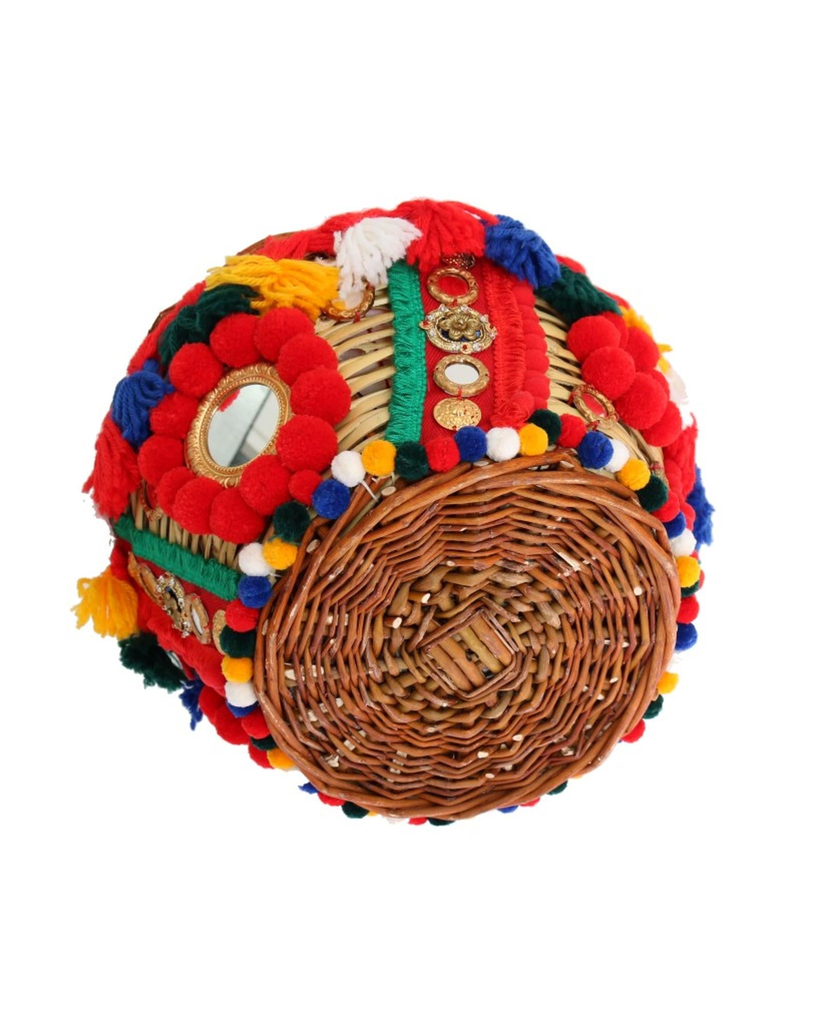 Dolce &amp; Gabbana AGNESE Pom Pom Crystal Bag One Size Women