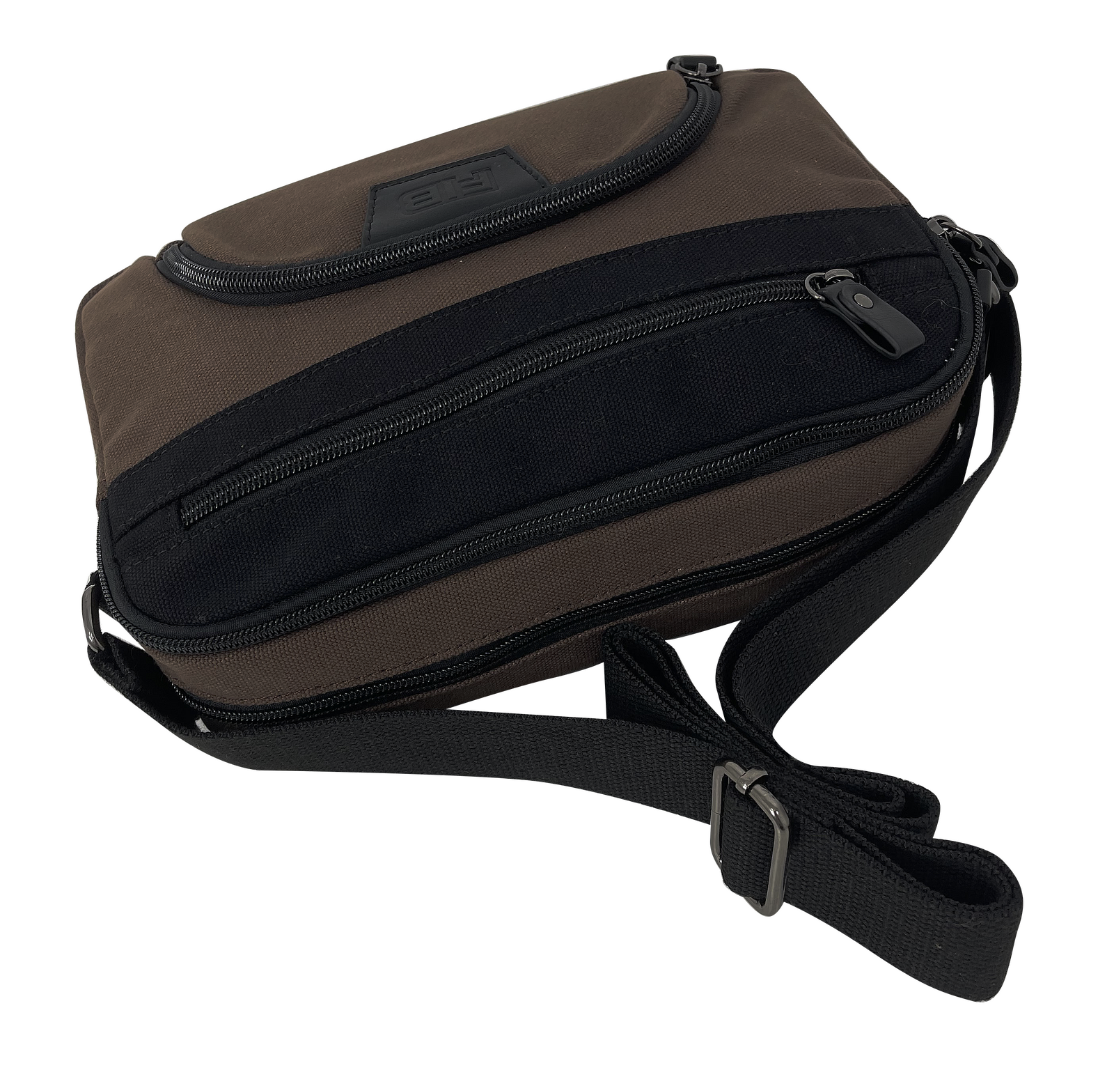 FIB Byron East West Sling Shoulder Bag Travel Adjustable Strap - Brown