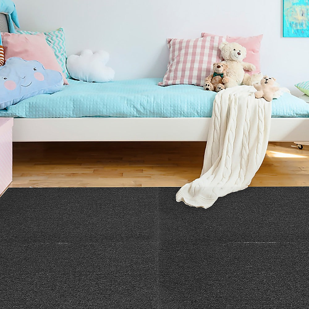 5m 2 Box of Premium Carpet Tiles Commercial Domestic Office Heavy Use Flooring Black