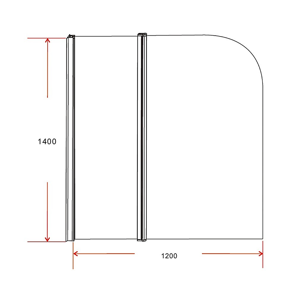 180° Pivot Door 6mm Safety Glass Bath Shower Screen 1200x1400mm By Della Francesca