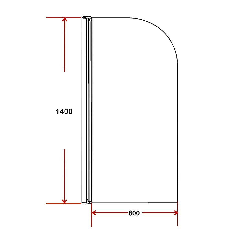 180° Pivot Door 6mm Safety Glass Bath Shower Screen 800x1400mm By Della Francesca