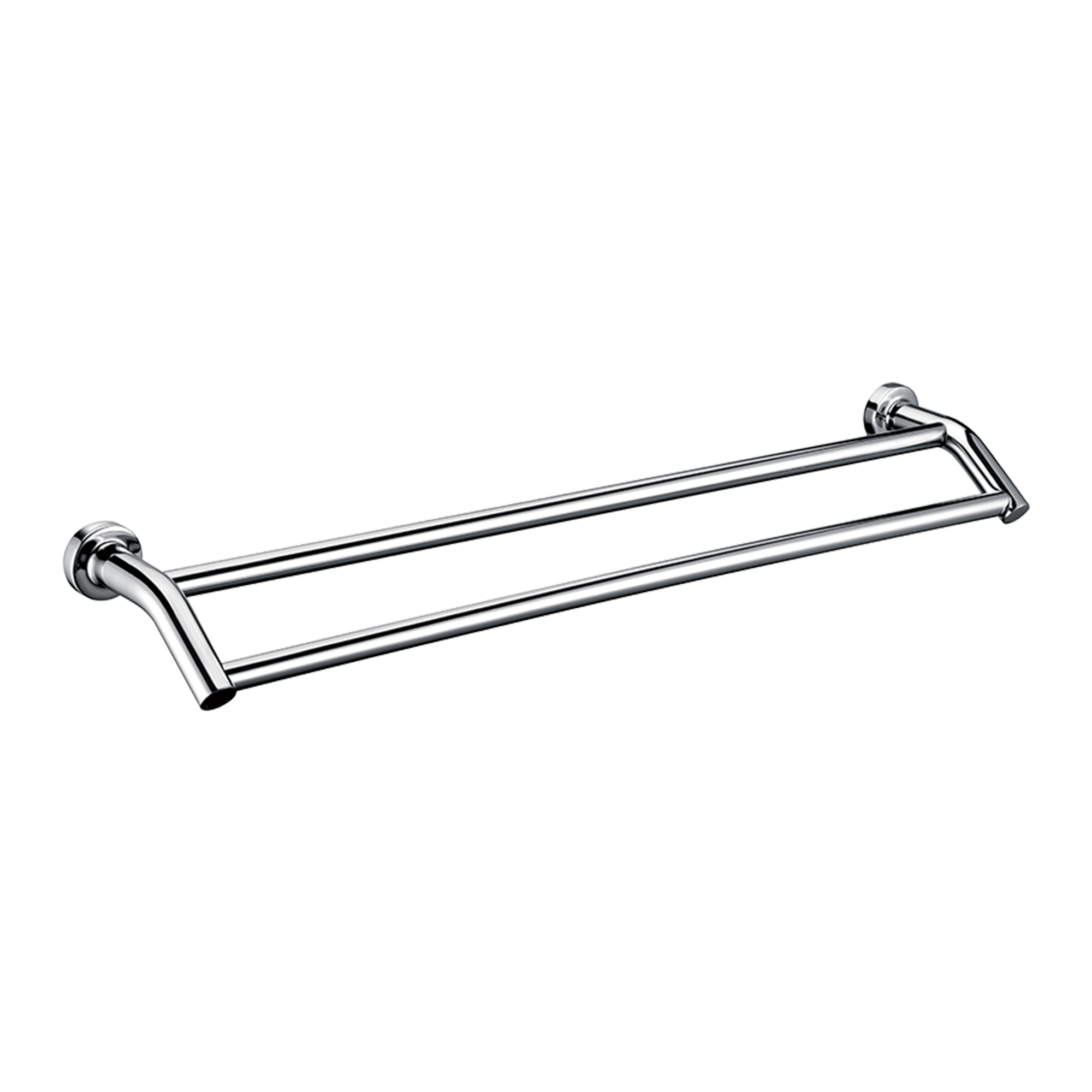 Double Classic Chrome Towel Bar Rail Bathroom