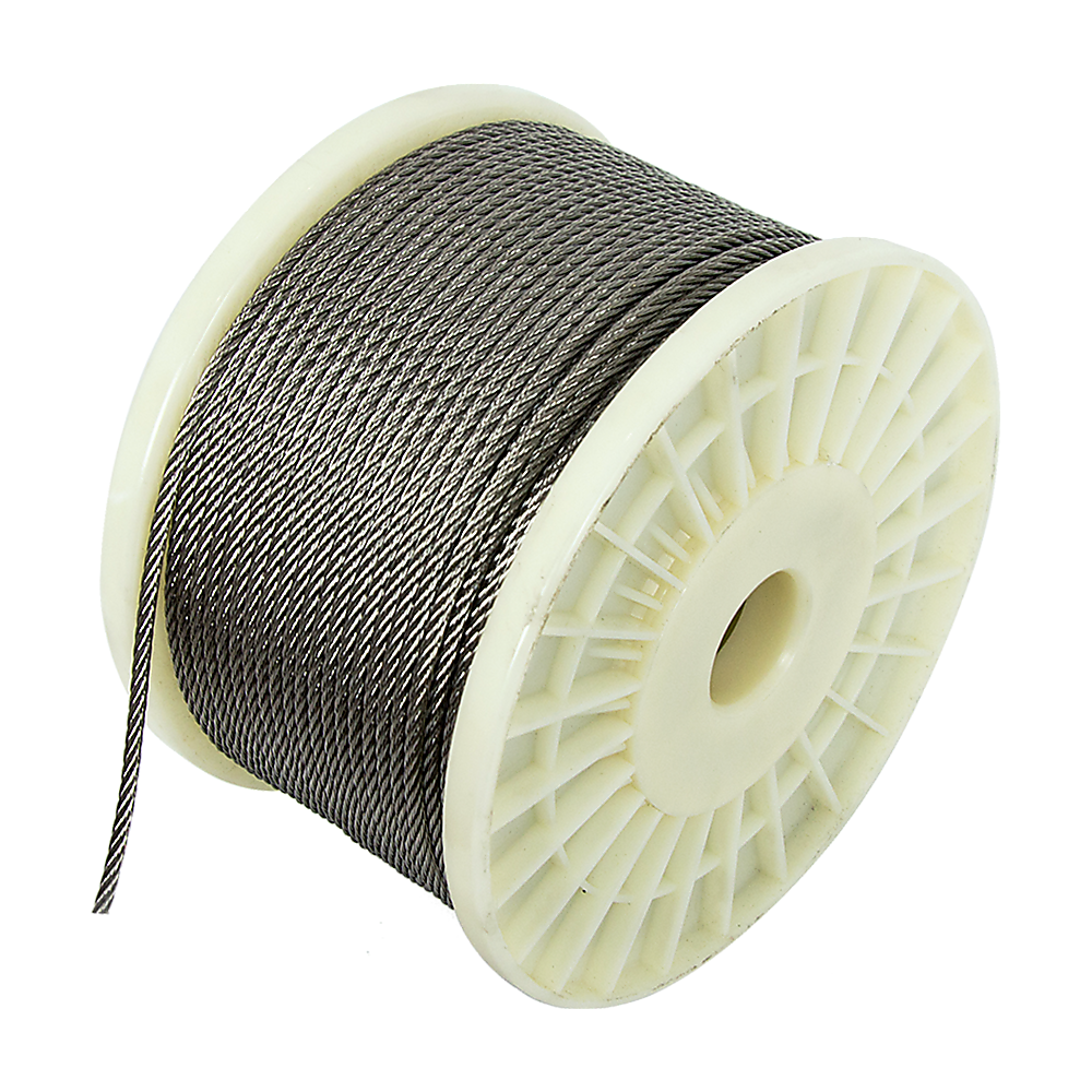 50M 316 Marine Stainless Steel Wire Rope Cable Decking Balustrade Rigging 7x19 4mm