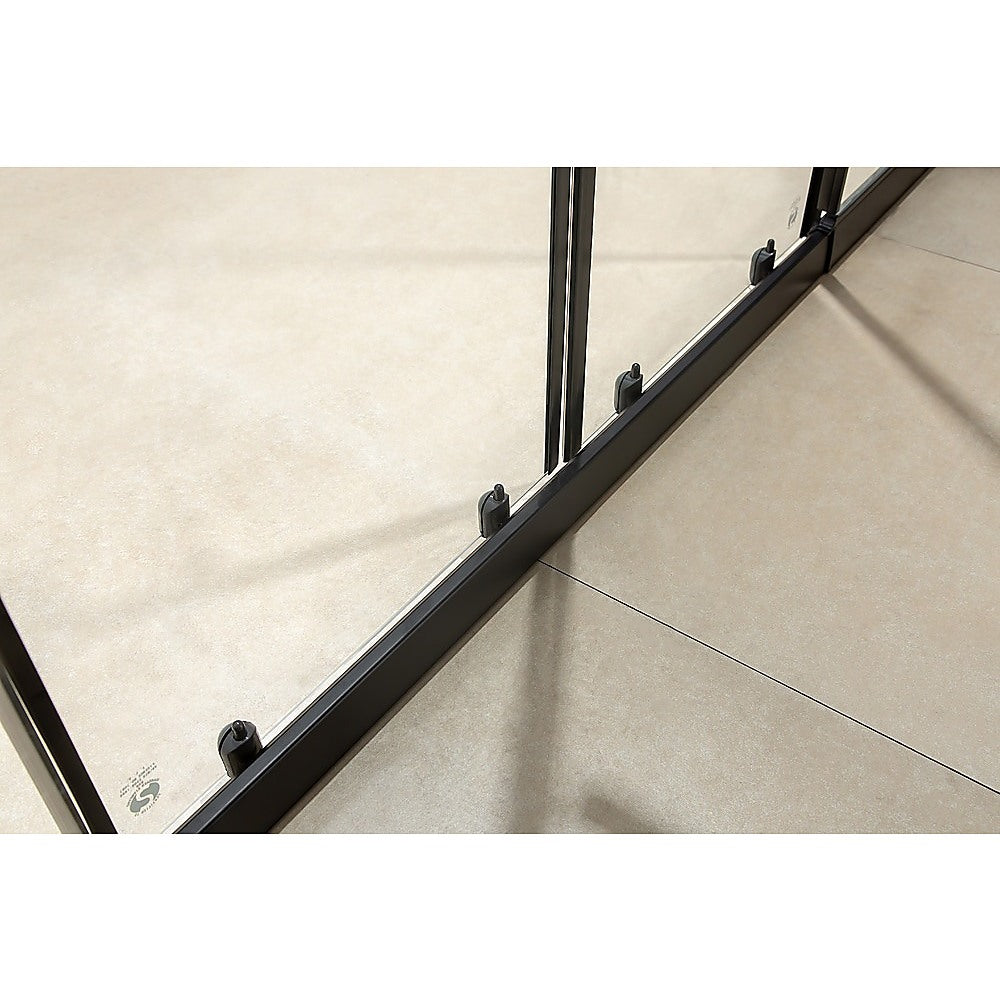 1400-1600mm  Sliding Door Safety Glass Shower Screen Black By Della Francesca