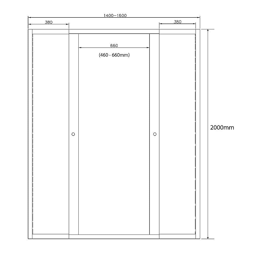 1400-1600mm  Sliding Door Safety Glass Shower Screen Black By Della Francesca