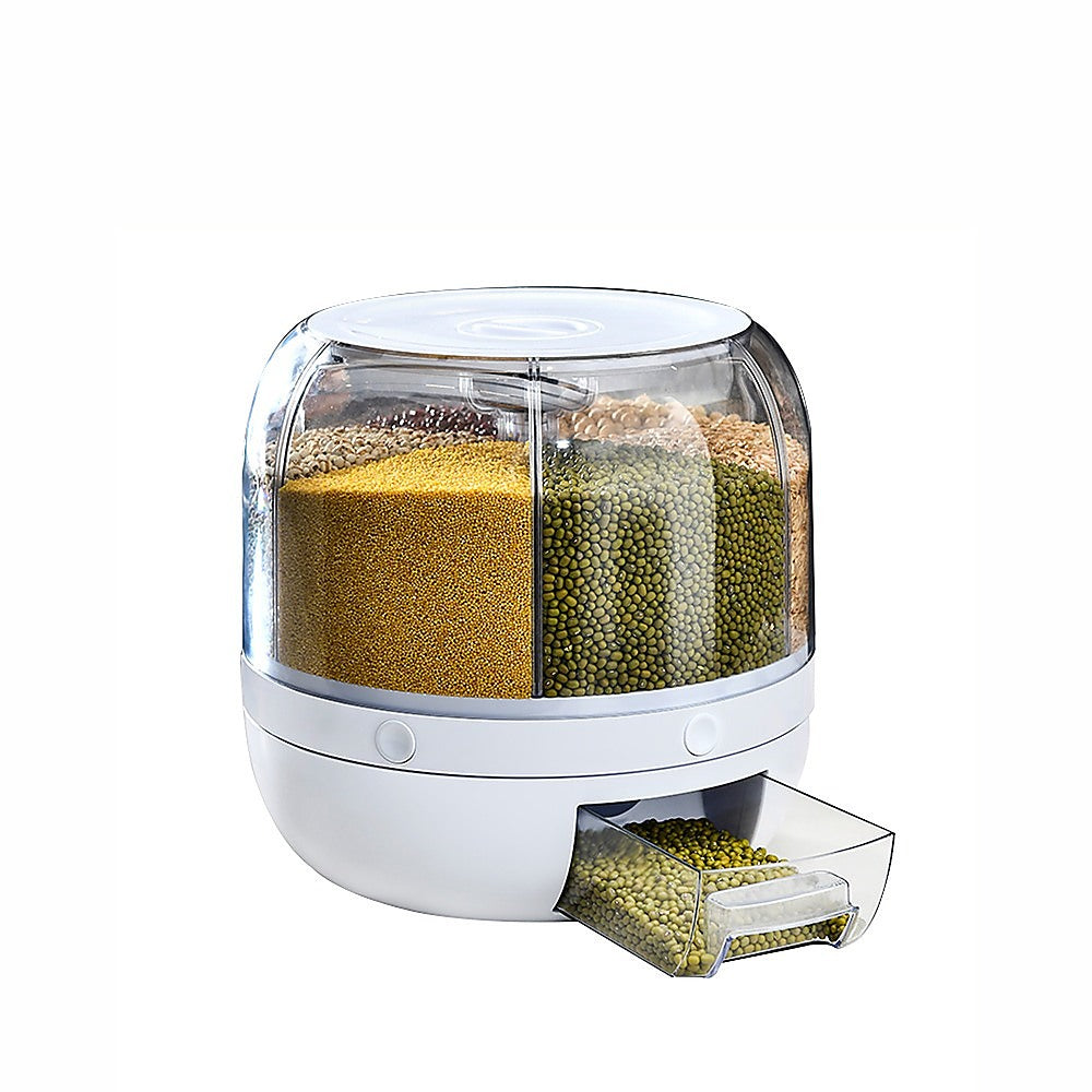 Rice Storage Cereal Dispenser Grain Container Rotating Dry Food Box