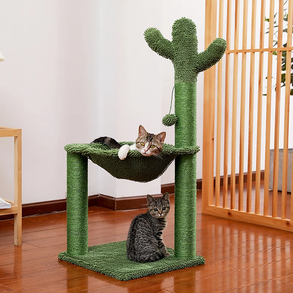 Cactus Cat Tree Tower Scratching Post Scratcher Kitten Condo House Play Bed Toys