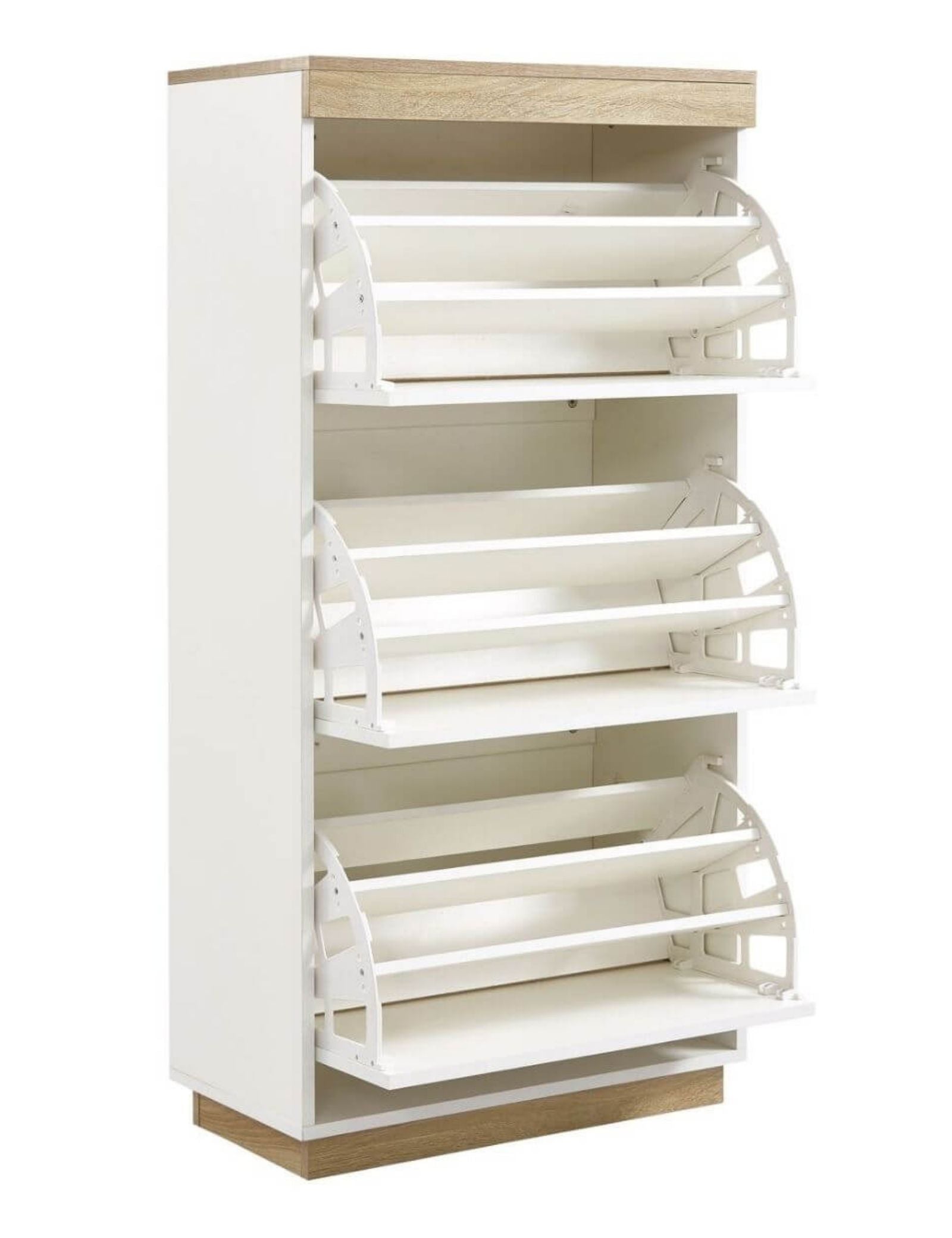 Aiden Coastal White Oak Small Shoe Cabinet