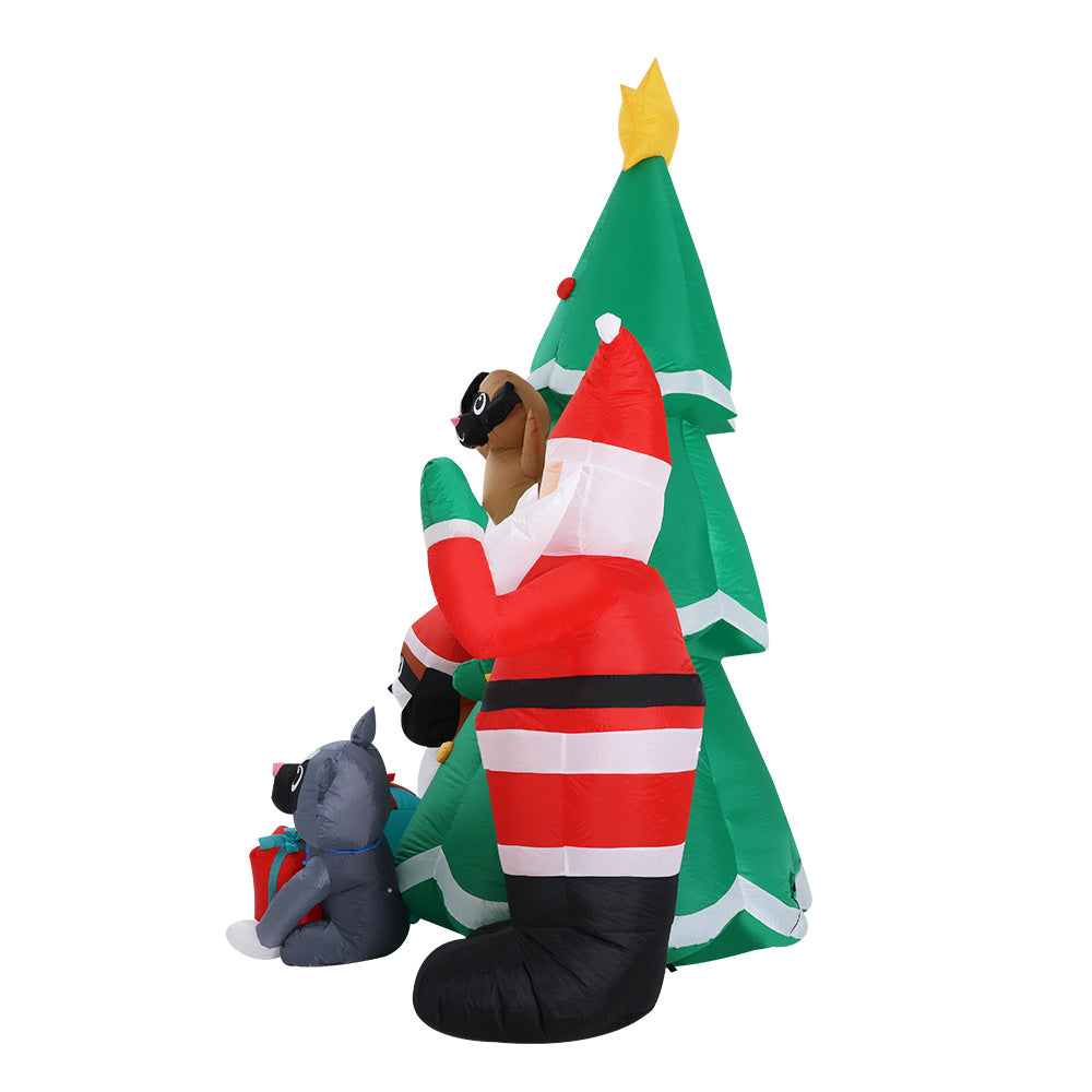Jingle Jollys Christmas Inflatable Santa Tree 3M Lights Outdoor Decorations LED