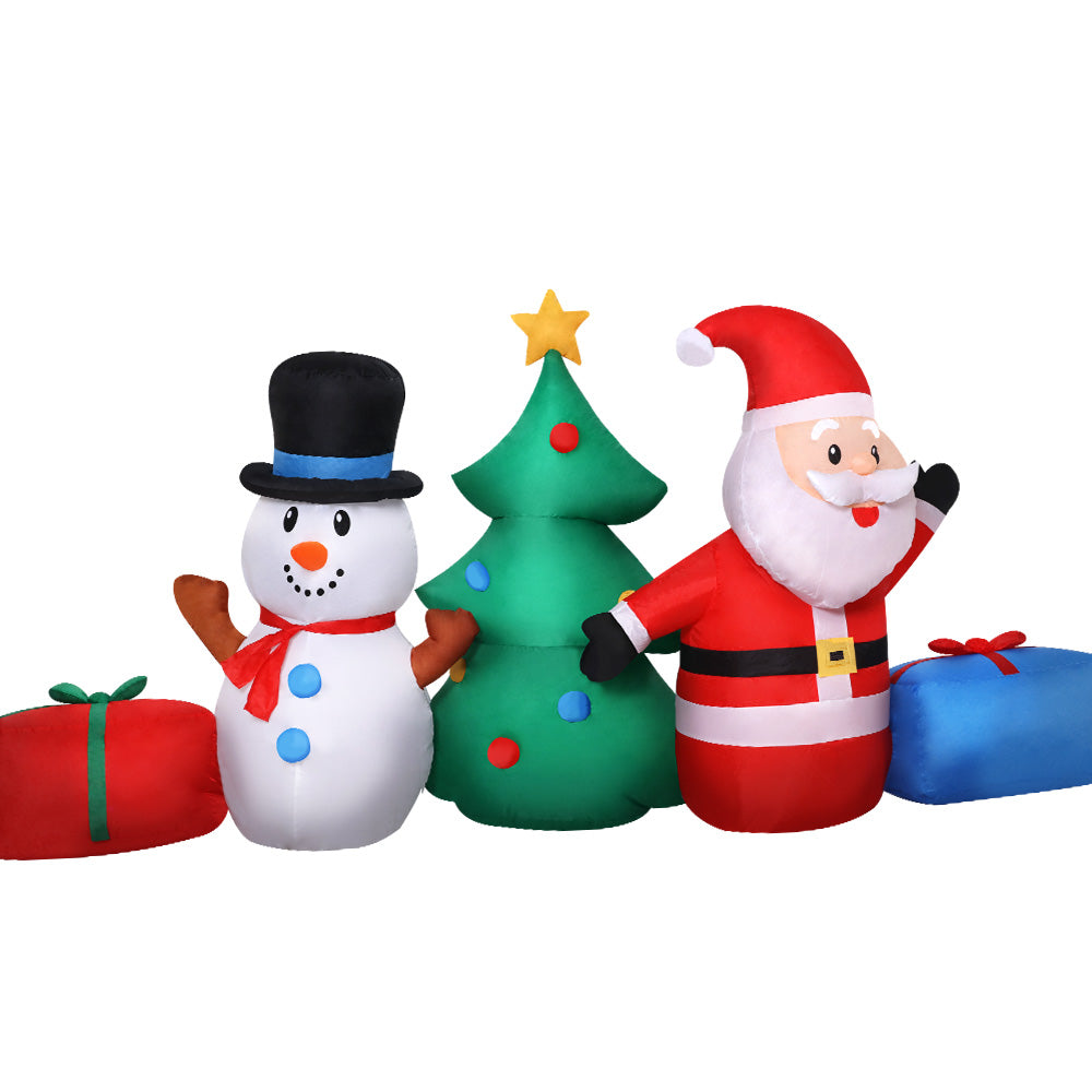 Jingle Jollys Christmas Inflatable Tree Snowman Lights 2.7M Outdoor Decorations