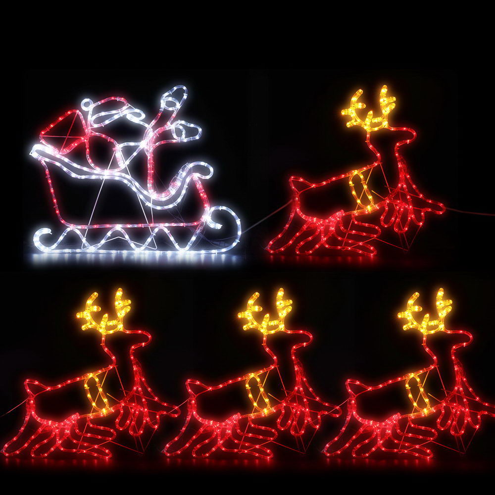 Jingle Jollys Christmas Lights 806 LED Fairy Light Reindeer Sleigh Decorations