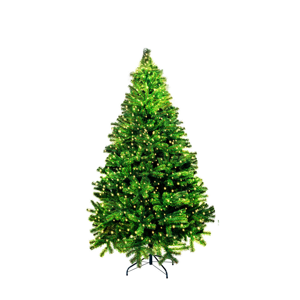 SANTACO Christmas Tree 2.1M 7Ft Xmas Home Garden Decor Warm LED Lights